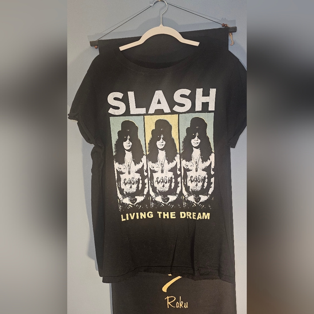 NWOT Recycled Karma Slash Black Graphic Womens T-Shirt Size L